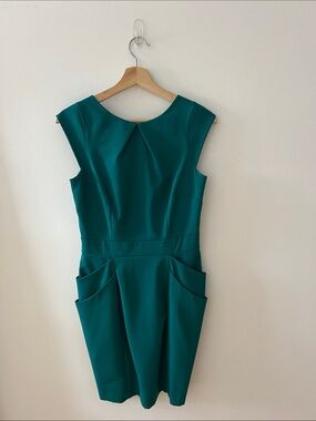 Dorothy Perkins Teal Cap-Sleeve Sheath Dress